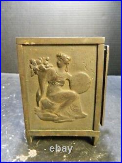 Antique Cast Iron National Safe Combination Coin Bank 1910's 4.88 x 3.75 VG