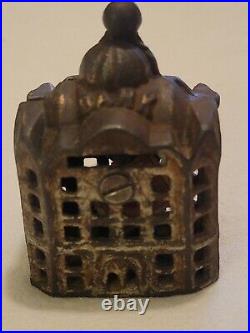 Antique Cast Iron Office Building Dime Still Sky Scraper Bank Penny Coin Tower