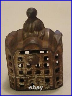 Antique Cast Iron Office Building Dime Still Sky Scraper Bank Penny Coin Tower