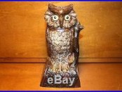 Antique Cast Iron Owl Turns Head Mechanical Bank by J & E Stevens cir. 1881