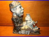 Antique Cast Iron Paddy And The Pig Mechanical Bank by J & E Stevens c. 1882