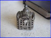 Antique Cast Iron Penny Bank Building Bank 3 Tall LOOK