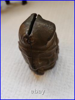 Antique Cast Iron Professor Pug Still Bank A. C. Williams Mfg. Co Antique Cast Iron Professor Pug Still Bank A. C. Williams Mfg. Co
