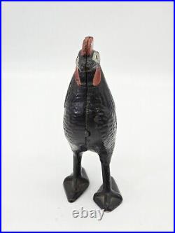 Antique Cast Iron Rooster Chicken Still Bank Arcade Toy