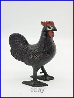 Antique Cast Iron Rooster Chicken Still Bank Arcade Toy