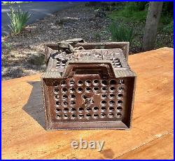 Antique Cast Iron STATE BANK Building Coin Bank w Key