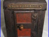Antique Cast Iron Safe Bank New York Bank Still bank very nice condition