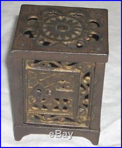 Antique Cast Iron Safe Bank Patented June 2 1886
