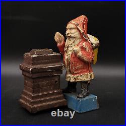 Antique Cast Iron Santa Claus Chimney Mechanical Coin Bank