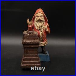 Antique Cast Iron Santa Claus Chimney Mechanical Coin Bank