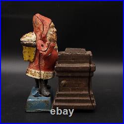 Antique Cast Iron Santa Claus Chimney Mechanical Coin Bank