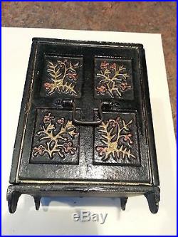 Antique Cast Iron Security Deposit Bank With Drawers Rare All Original