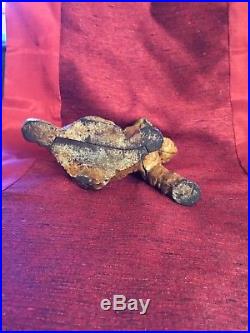 Antique Cast Iron Sitting Fox or Wire Hair Terrier Dog Penny Bank (Hubley)