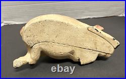Antique Cast Iron Sleeping Pig Piggy Coin Bank Original Paint Antique Cast Iron Sleeping Pig Piggy Coin Bank Original Paint