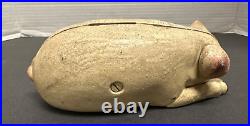 Antique Cast Iron Sleeping Pig Piggy Coin Bank Original Paint Antique Cast Iron Sleeping Pig Piggy Coin Bank Original Paint