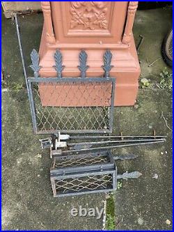 Antique Cast Iron & Steel Garden Fence Gate Salvage Bank Bldg Architecture #5