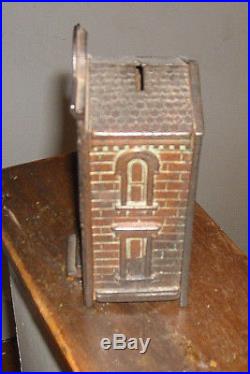 Antique Cast Iron Still Bank City Bank With Paying Teller By H. L. Judd