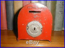 Antique Cast Iron Still Bank Kenton Crosely 70 Radio Original Red