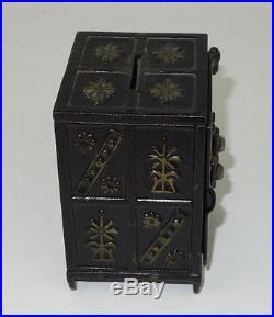 Antique Cast Iron Still Bank Toy Security Safe Deposit Kyser Rex Aesthetic