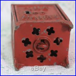 Antique Cast Iron Still Penny Bank THE DAISY red Shimer Toy Co #867 Moore