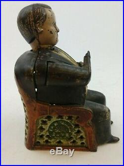 Antique Cast Iron Tammany Penny Mechanical Bank Stevans 1878