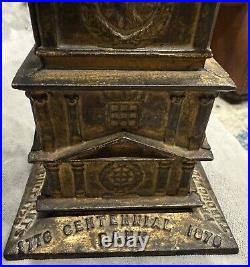 Antique Cast Iron Tower Still Coin Bank