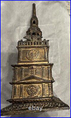 Antique Cast Iron Tower Still Coin Bank