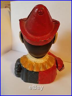 Antique Cast Iron Toy Bank Jester Clown In Original Condition. Price Reduced