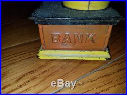 Antique Cast Iron Trick Dog 6 Part base Hubley 1888 Mechanical Bank