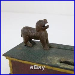 Antique Cast Iron Trick Dog Bank Orig. Paint 1888 6 Part Base For Parts Hubley