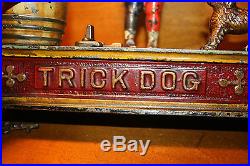 Antique Cast Iron Trick Dog Mechanical Bank by Hubley Cir. 1888 with Key