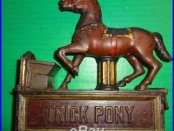 Antique Cast Iron Trick Pony Mechanical Bank Dated 1885