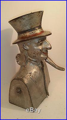 Antique Cast Iron UNCLE SAM BUST bank by Ives, Blakeslee & Williams ca. 1890s