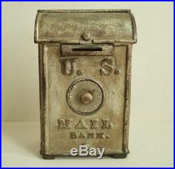 Antique Cast Iron U. S. MAIL BANK (combination lock) O. B. Fish 1903