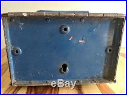 Antique Cast Iron U. S Mailbox Letter Box Bank Metal Heavy Red White Blue 1909