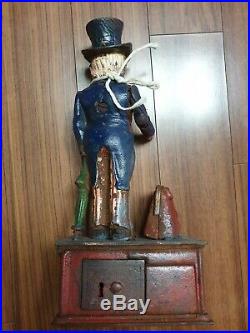 Antique Cast Iron Uncle Sam Mechanical Bank Shepard Hardware Pat June 8 1886