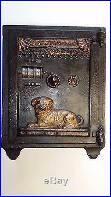 Antique Cast Iron WATCH DOG SAFE BANK by J. E. Stevens ca. 1890 Mechanical Bank