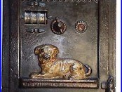 Antique Cast Iron WATCH DOG SAFE BANK by J. E. Stevens ca. 1890 Mechanical Bank