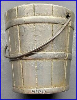 Antique Cast Iron White City Puzzle Savings Bank Pail Bucket #2 Nicol & Co. 1894