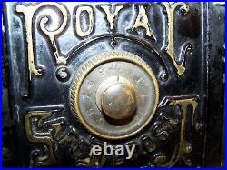 Antique Circa 1879 Large Cast Iron ROYAL SAFE DEPOSIT Toy Bank