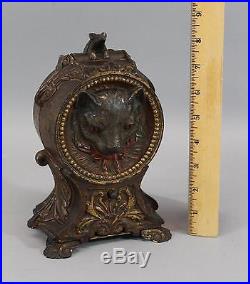 Antique Circa 1880s, Cast Iron J&E Stevens, Cat & Mouse Mechanical Bank, NR