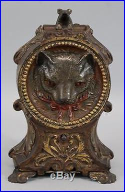 Antique Circa 1880s, Cast Iron J&E Stevens, Cat & Mouse Mechanical Bank, NR