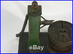 Antique Circa 1892 Cast Iron Mechanical Dime Register Water Pump & Bucket Bank