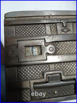 Antique Coin Bank Steamer Trunk Chest Cast Iron Dime Cent Bank