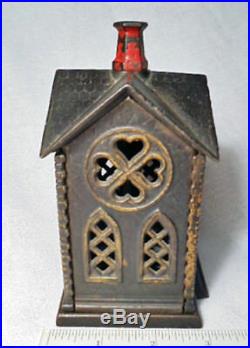 Antique Coin Bank/Very Nice 1882 Cast Iron Villa (Church) by Kyser and Rex
