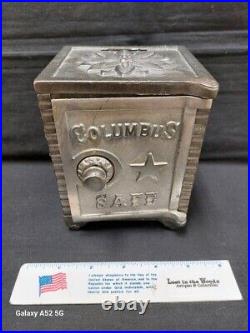 Antique Columbus Safe Cast Iron Steel Combination Lock Coin Bank