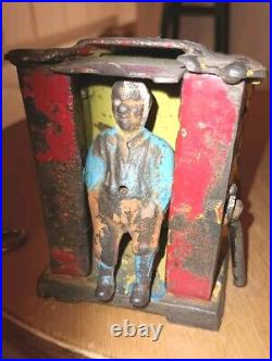Antique Darky In The Cabin JE Stevens 1890, Cast Iron Bank