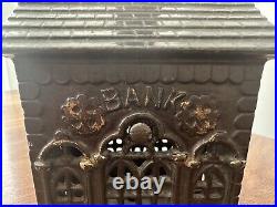 Antique Early 1900's AC Williams Cast Iron Double Door Still Toy Bank Hidden Key