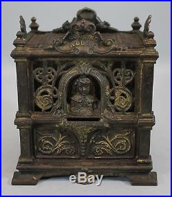 Antique Fidelity Trust Vault Counting House Cast Iron Bank J. Barton Smith Co NR