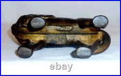 Antique Gold Colored Cast Iron Still Penny Bank Standing Lion With Tail Right Antique Gold Colored Cast Iron Still Penny Bank Standing Lion With Tail Right